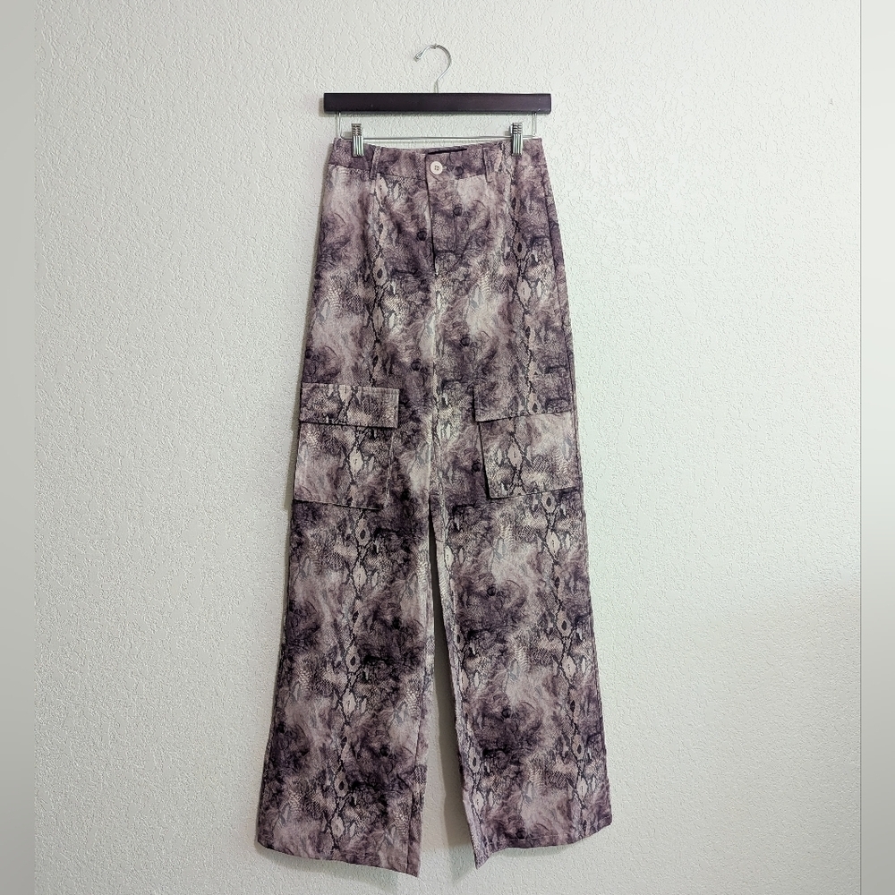 Ego Purple Snakeskin Cargo Pants
